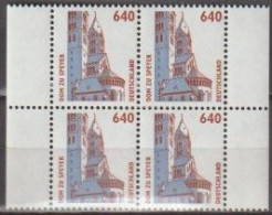 BRD, 1995, Mi.-Nr.1811 ** 1 Viererblock Aus Kleinbogen, Sehenswürdigkeiten (XVIII) - Unused Stamps