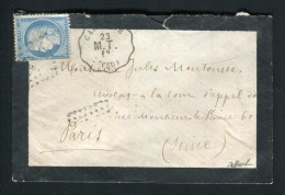 Belle Lettre De Carbonne Pour Paris - Cachet Convoyeur Station CARBONNE MT - 1849-1876: Klassik