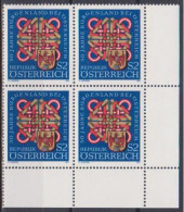 1971 , Mi 1370 ** (2) -  4er Block Postfrisch - 50 Jahre Burgenland Bei Österreich - Neufs
