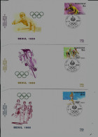 3 FDC Obl. CHATELET 4-6-1988 - Jeux Olympiques D'été à SEOUL - 1981-1990