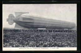 AK Echterdingen, Zeppelin-Landung Am 5.8.1908, Schaulustige Und Luftschiff Vor Der Katastrophe  - Zeppeline