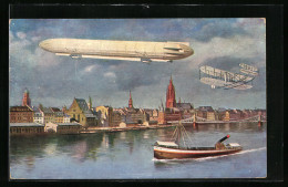 AK Frankfurt A. Main, Internationale Luftschifffahrts-Ausstellung Mit Zeppelin  - Aeronaves