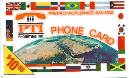 USA: Prepaid PTI - Globe, Flags - Andere & Zonder Classificatie