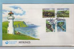 Iles  Feroe -1978 - 11 FDC - Ile De Mykines -  Phare - - Islas Faeroes