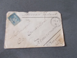 FRANCE.ENVELOPPE.TIMBRE SAGE.15CTS BLEU.CACHET SAULX DE VESOUL.BUREAU RESTANT.POUR REMIREMONT. - 1849-1876: Période Classique