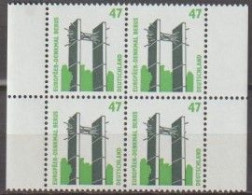 BRD, 1997, Mi.-Nr.1932 ** 1 Viererblock Aus Kleinbogen, Sehenswürdigkeiten (XX) - Unused Stamps