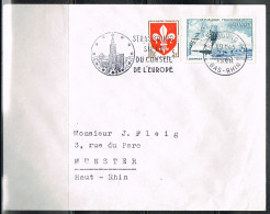 PHIL-L50 - FRANCE Flamme Illustrée Sur Lettre Cathédrale De Strasbourg Siège Du Conseil De L'Europe 1960 - Mechanische Stempels (reclame)