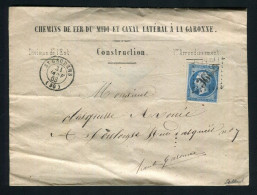 Rare Lettre De St Gaudens Pour Toulouse ( 1863 ) Avec Un N° 14B - Cachet GC 3608 - 1849-1876: Klassik