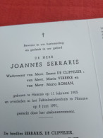 Doodsprentje Joannes Serraris / Hamme 11/2/1905 - 8/6/1991 ( Emma De Clippeleir / Maria Verbeke / Maria Roman ) - Godsdienst & Esoterisme