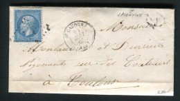 Rare Lettre De Valentine Par St Gaudens Pour Toulouse ( 1865 ) Avec Un N° 22 - 1849-1876: Periodo Clásico