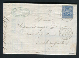 Rare Lettre D' Avesne Par Lunas Pour Montpellier ( Hérault 1879 ) - 1849-1876: Periodo Clásico