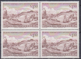 1971 , Mi 1373 ** (3) -  4er Block Postfrisch - 25 Jahre Verstaatlichte Unternehmen - Unused Stamps