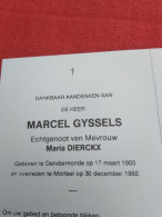 Doodsprentje Marcel Gyssels / Dendermonde 17/3/1905 Mortsel 30/12/1992 ( Maria Dierickx ) - Religion & Esotericism