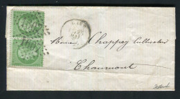 Belle Lettre De Gacé Pour Chaumont Avec Une Paire De N° 20 - 1849-1876: Période Classique