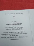 Doodsprentje Herman Malfliet / Hamme 4/4/1905 - 26/7/1995 ( Helena Sengeleng ) - Religion & Esotérisme