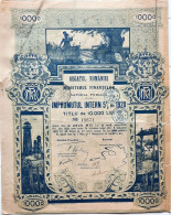 Imprum. Intern 5% Din 1920 Titlu De 10 000 Lei (1920) - Bucuresti - Andere & Zonder Classificatie