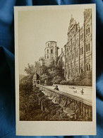 Photo CDV  Franz Richard, Heidelberg - Ruines Du Vieux Château D'Heidelberg, Gravure, Ca 1865 L680C - Oud (voor 1900)