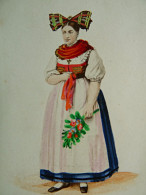 Photo CDV Guillon à Strasbourg Rehaussée à La Peinture - Costume Femme Duché De Bade, Ca 1865-70  L680C - Old (before 1900)