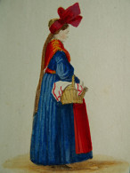 Photo CDV Guillon à Strasbourg Rehaussée à La Peinture - Costume Femme Duché De Bade, Ca 1865-70  L680C - Oud (voor 1900)