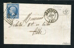 Rare Lettre De Catillon Par Le Cateau Pour Lille ( 1861 ) - 1849-1876: Klassik