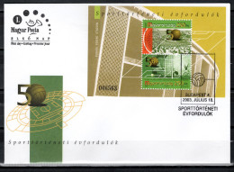 Hungary 2003 Football Soccer, Historical Events S/s On FDC - Covers & Documents