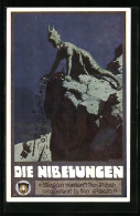 Künstler-AK Ernst Kutzer: Die Nibelungen, Hagen Versenkt Den Nibelungenhort In Den Rhein  - Fiabe, Racconti Popolari & Leggende