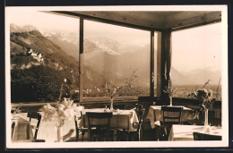 Foto-AK Schaan, Inneres Gasthaus Mit Blick Auf Den Ort  - Liechtenstein