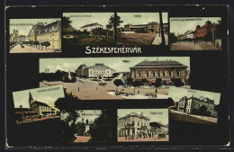 AK Székesfehérvár, Indóhaz, Szinház, Nador Utca  - Ungarn