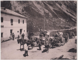 Rare Grande Photographie Ancienne ~1890 Suisse 27x21 Cm. Poste Alpine Fédérale - Tirage Albuminé - Oberengadin - Alpes - Alte (vor 1900)