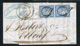 Rare Lettre En Double Port De Granville Pour Elbeuf ( 1851 ) Avec Une Paire De N° 4 - 1849-1876: Classic Period