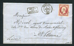 Superbe Lettre De Roanne Pour St Etienne ( 1862 ) Avec Un N° 17A - 1849-1876: Classic Period