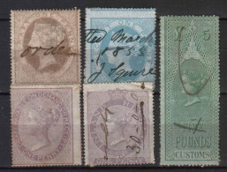 GB  STAMP QV  5 REVENUE   USED - Revenue Stamps