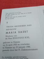 Doodsprentje Maria Baert / Hamme 24/4/1905 - 23/1/1988 ( Edmondus Boel ) - Religion & Esotérisme