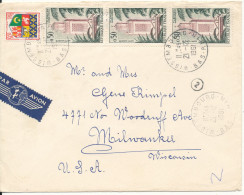 France Cover Sent Air Mail To USA Wissembourg 21-12-1961 - Covers & Documents