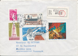 France Registered Cover Sent To Denmark Etrechy 13-6-1978 - Lettres & Documents