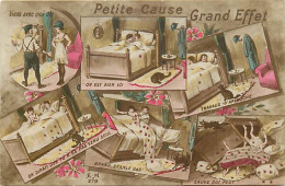 - Guerre 1914-18 -ref-N507- Patriotiques - Petite Cause .. Grand Effet - Poilu - Prostitution - Poux - Insectes - - War 1914-18