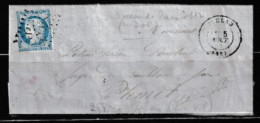 Lettre Plelar 1873 (( Ile-et-Vilaine )) - 1862 Napoléon III.