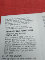 Doodsprentje Petrus Van Goethem / Hamme 23/8/1905 - 17/9/1977 ( Amelia Joos ) - Religion & Esotérisme