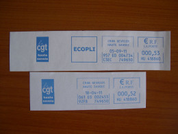 EMA Bleu Sur Fragment  HU 418860 CRAN GEVRIER Avec Illustration  CGT - EMA (Empreintes Machines à Affranchir)