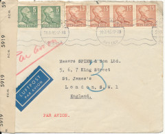 Sweden Censored Cover Sent To England Stockholm 20-3-1945 (tears At The Top Of The Cover) - Cartas & Documentos