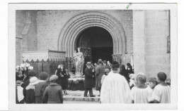 N°3 CPA CARTE PHOTO LA PROCESSION DE NOTRE DAME LIBERATRICE DE SALINS LES BAINS 1936, SORTIE DE L'EGLISE, JURA 39 - Autres & Non Classés