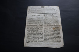 1815 Rapport à L'Empereur   Retour - Documents Historiques