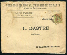Devant De Papier D'Affaires De Toulouse Pour St Gaudens ( 1898 ) Avec Un N° 96 - 1877-1920: Semi Modern Period