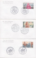 France Blanco Premier Jour Lettre FDC Cover 1970 Richelieu, LOuis XIV. & Bataille De Fontenoy Complete Set - 1970-1979