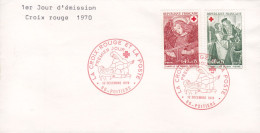 France Blanco Premier Jour Lettre FDC Cover POITIERS 1970 Croix Rouge Red Cross Rotes Kreuz Complete Set - 1970-1979