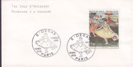 France Blanco Premier Jour Lettre FDC Cover PARIS 1970 Edgar Degas : Danseuse A Un Bouquet - 1970-1979