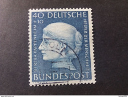 GERMANY ALLEMAGNE DEUTSCHE POST 1954 BENEFICIENZA E BENEFATTORI DELL UMANITA CAT. YVERT N.79 - Gebruikt