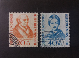 GERMANY ALLEMAGNE DEUTSCHE POST 1955 BENEFICIENZA E BENEFATTORI DELL UMANITA CAT. YVERT N.100/101 - Used Stamps