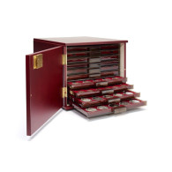 Leuchtturm Münzbox-Kabinett Für 10 Standard-Münzboxen, Mahagonifarben 301415 Neu - Materiale