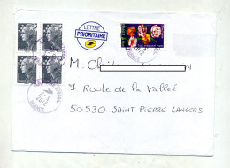 Lettre Cachet  Poste  Sur Oeillet + Poste Reste   Centre Inverse - Manual Postmarks